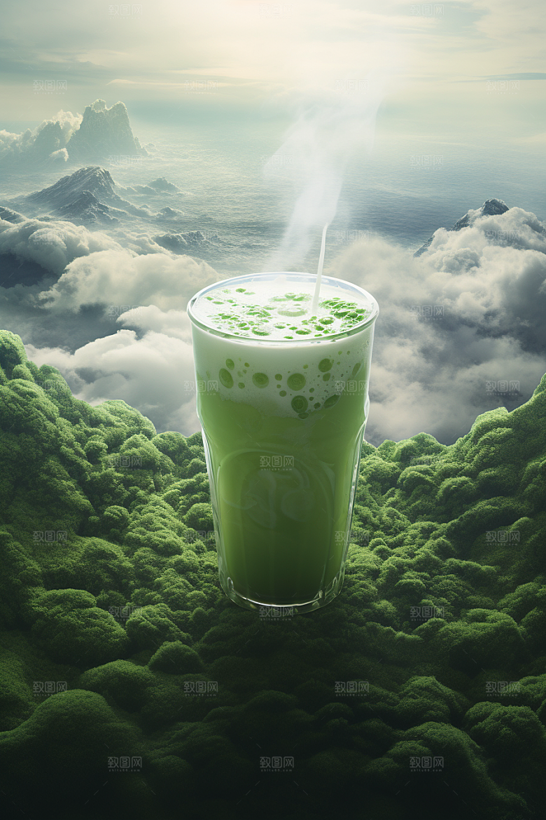 春季奶茶美食春茶商品模型