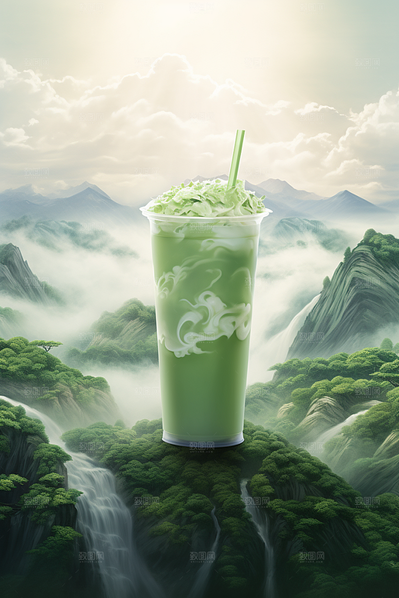 春季奶茶春茶春季新品商品模型
