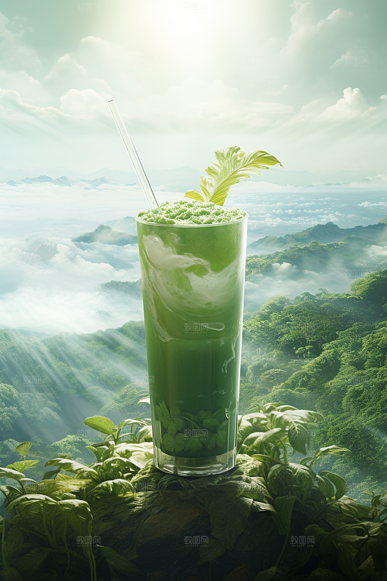 春季奶茶美食春季新品商品模型