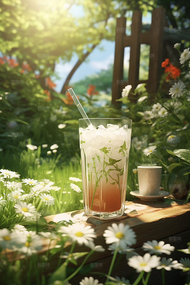 春季奶茶绿茶新年商品模型