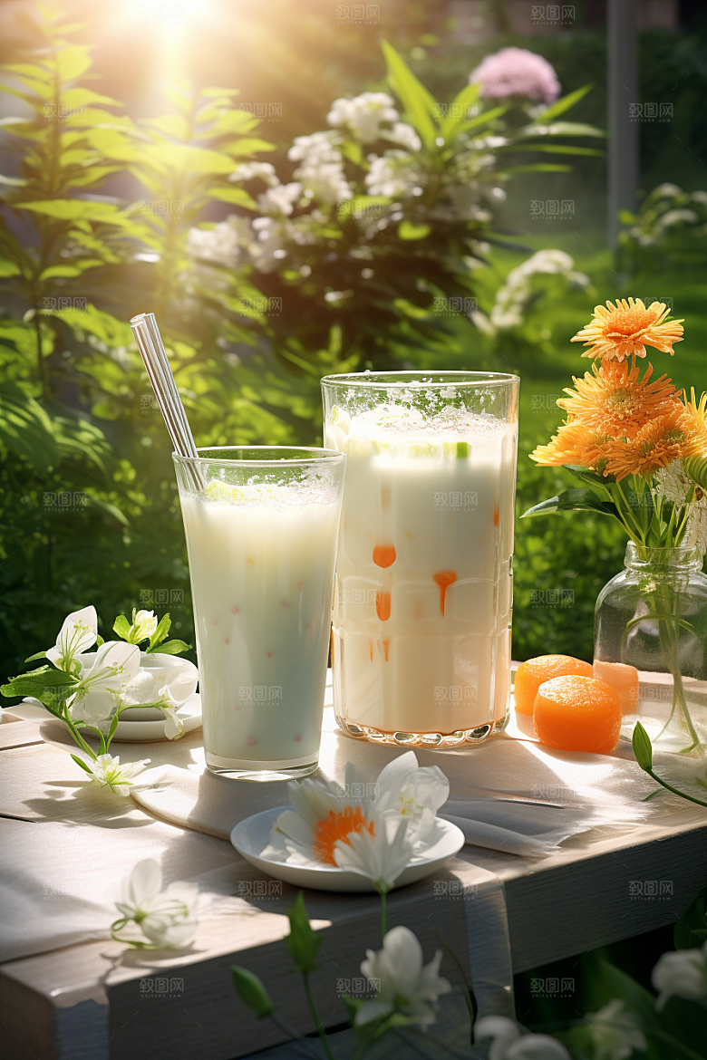春季奶茶绿茶春茶商品模型