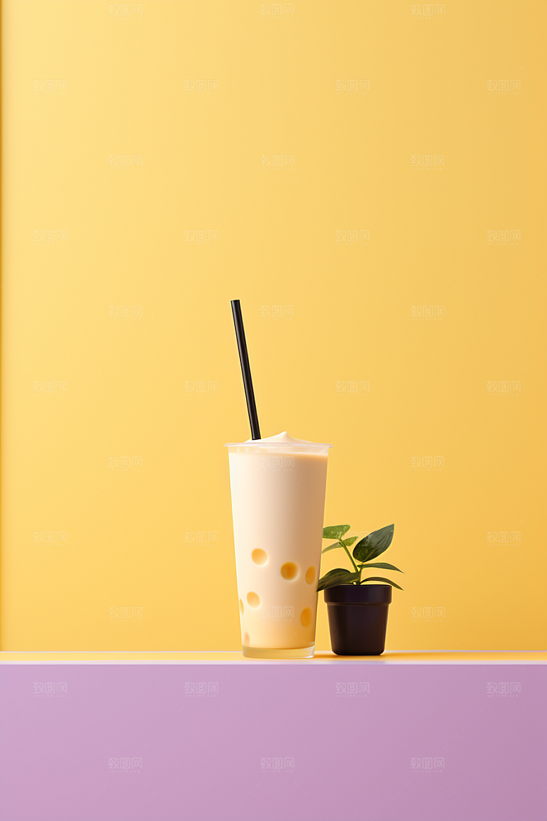 春季奶茶绿茶高清商品模型