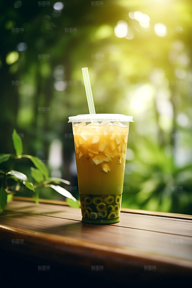 春季奶茶热饮原叶新茶商品模型