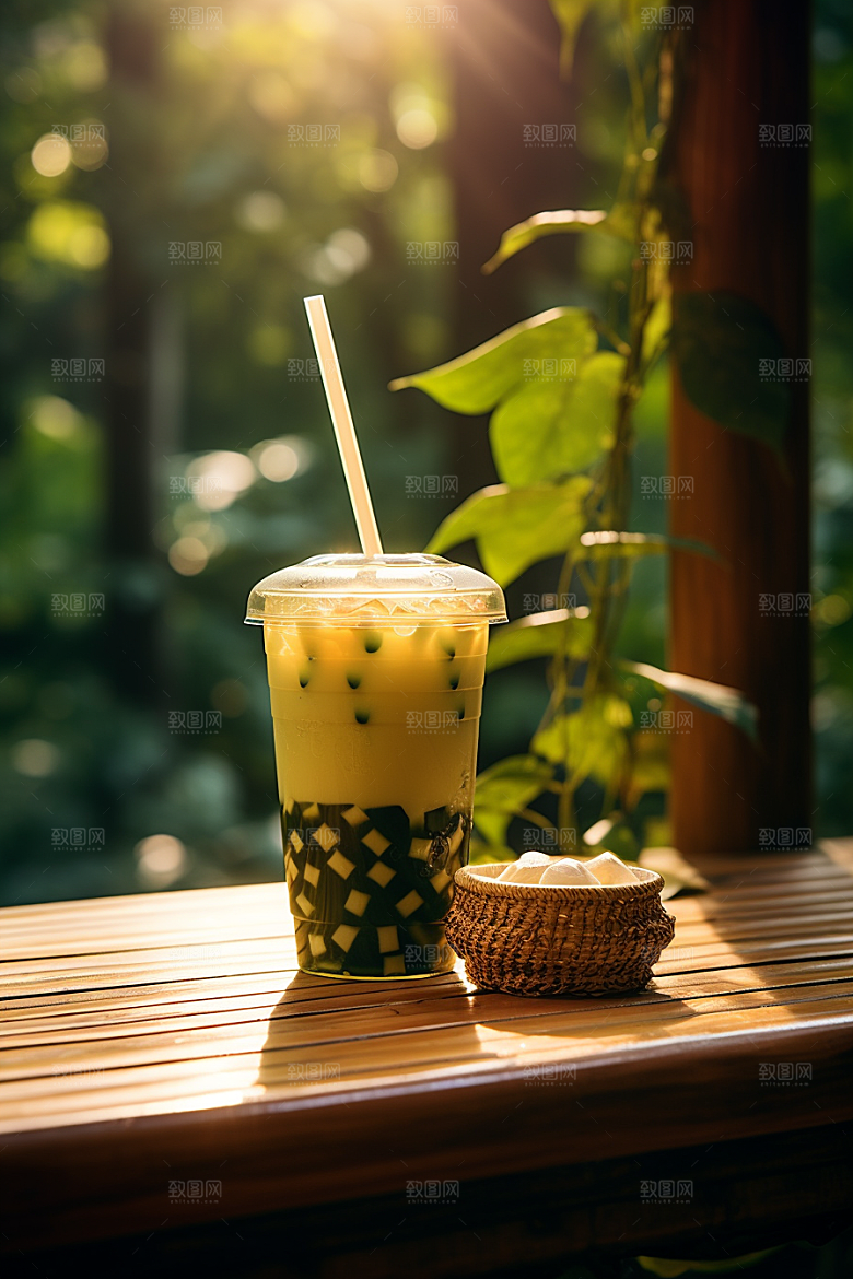 春季奶茶新年春茶商品模型