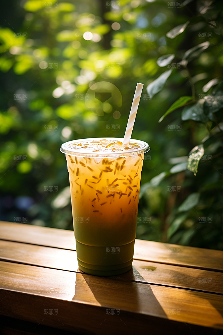 春季奶茶绿茶春茶商品模型