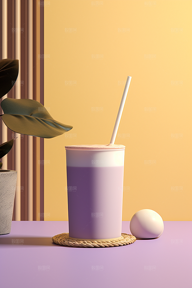 春季奶茶春茶绿茶商品模型