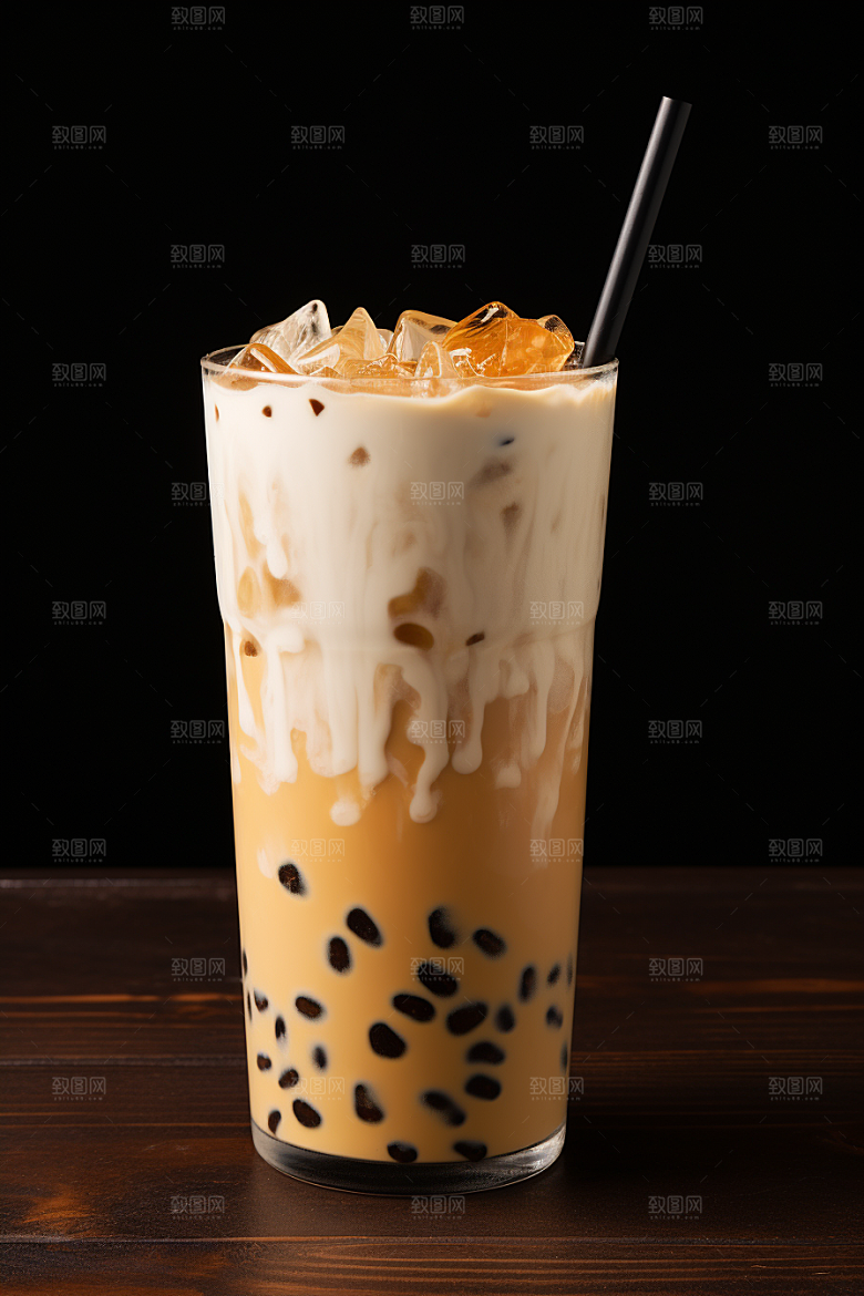 春季奶茶绿茶热饮商品模型