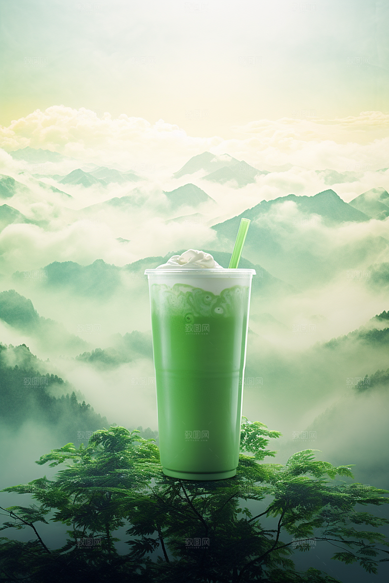 春季奶茶热饮高清商品模型