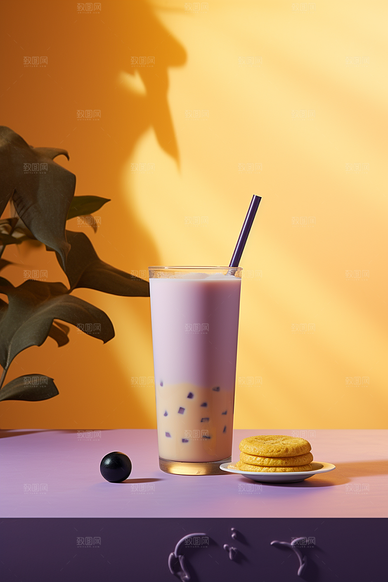 春季奶茶绿茶春季新品商品模型