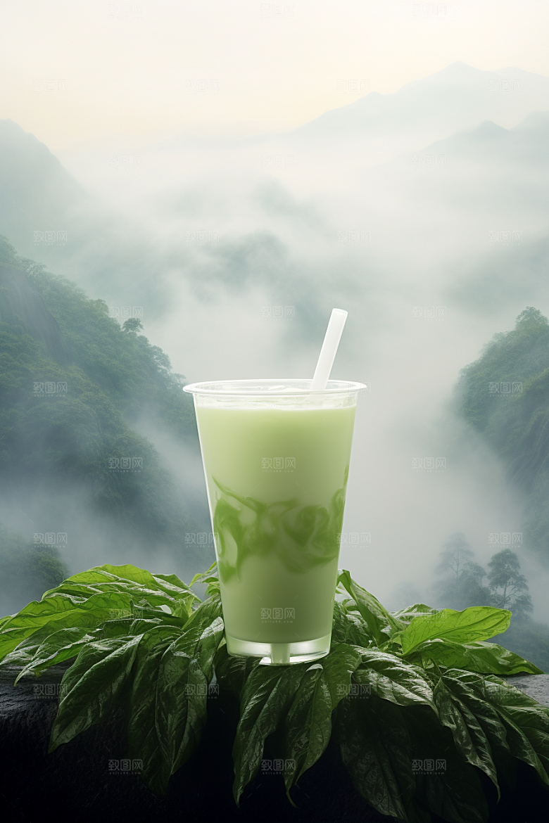 春季奶茶原叶新茶春季新品商品模型