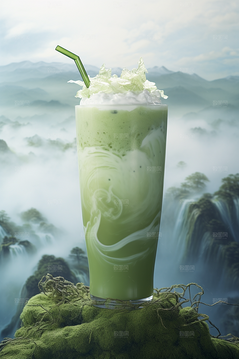 春季奶茶高清原叶新茶商品模型