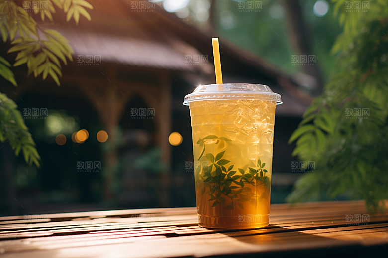 春季奶茶春茶美食商品模型