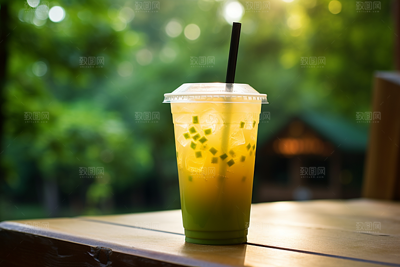 春季奶茶绿茶高清商品模型