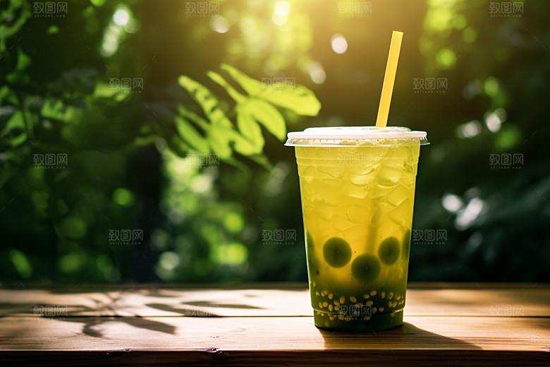 春季奶茶绿茶高清商品模型