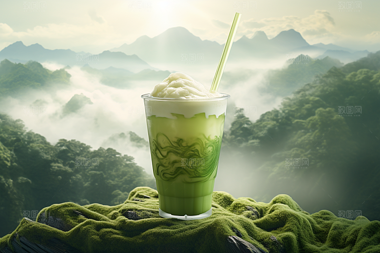 春季奶茶热饮春茶商品模型