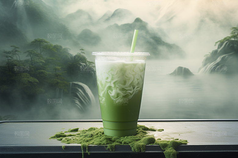 春季奶茶春茶美食商品模型