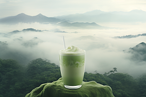春季奶茶新年清新商品模型