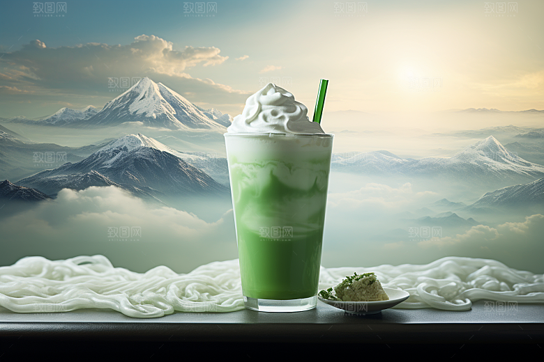 春季奶茶原叶新茶热饮商品模型