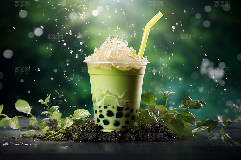 春季奶茶春茶热饮商品模型