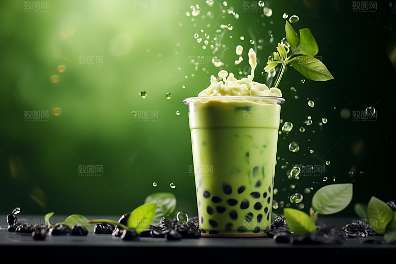 春季奶茶美食春季新品商品模型
