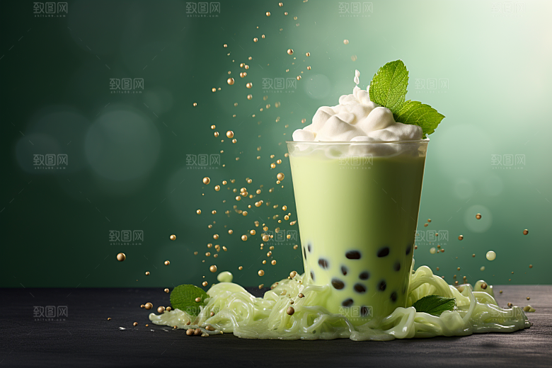 春季奶茶热饮新年商品模型