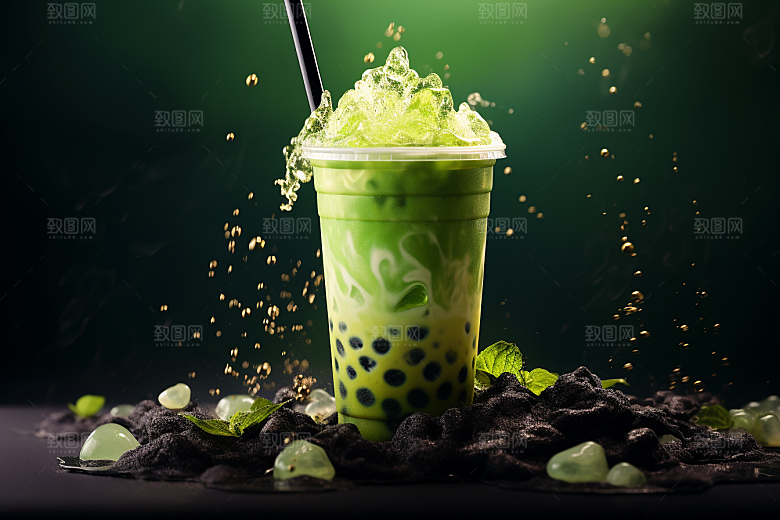 春季奶茶热饮高清商品模型