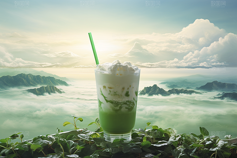 春季奶茶春茶春季新品商品模型