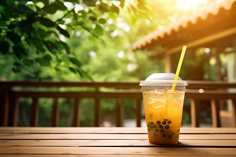 春季奶茶美食绿茶商品模型