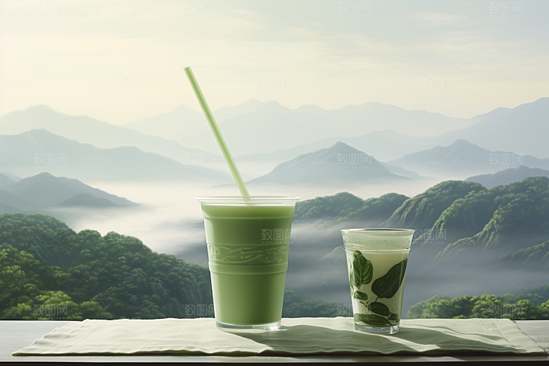 春季奶茶美食新年商品模型