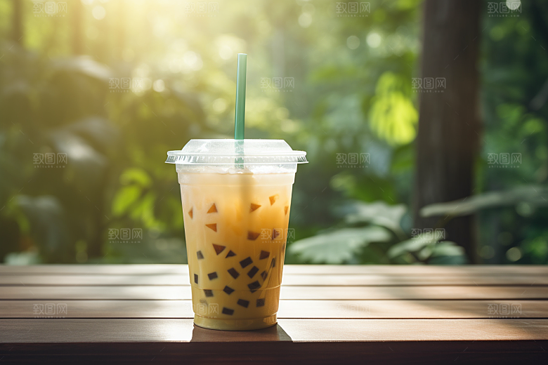 春季奶茶清新美食商品模型