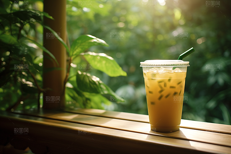 春季奶茶美食春季新品商品模型