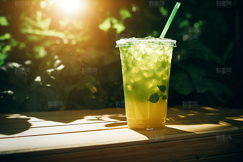 春季奶茶新年清新商品模型