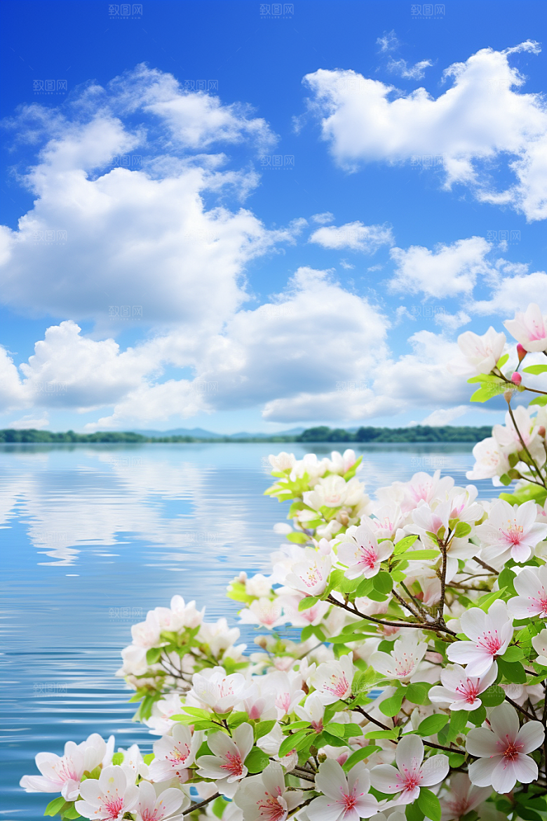 春色风光唯美百花盛开摄影图