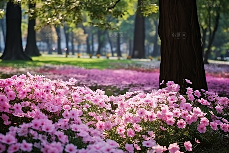 春色风光花卉百花盛开摄影图