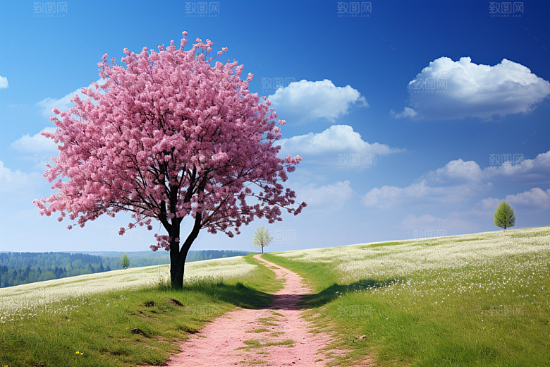 春色风光百花盛开浪漫摄影图