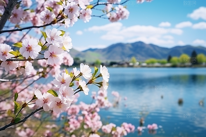 春天风景阳光树林草地摄影图
