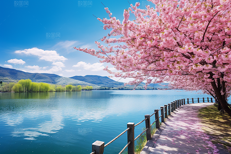 春天风景唯美花草树木摄影图