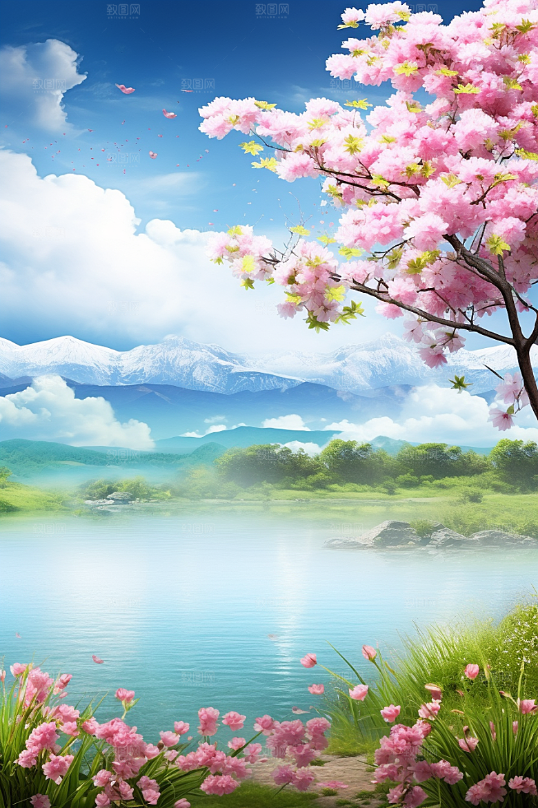 春天风景花草树木高清摄影图