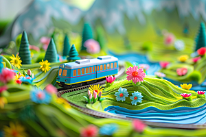 开往春天的列车交通工具玩具微缩模型