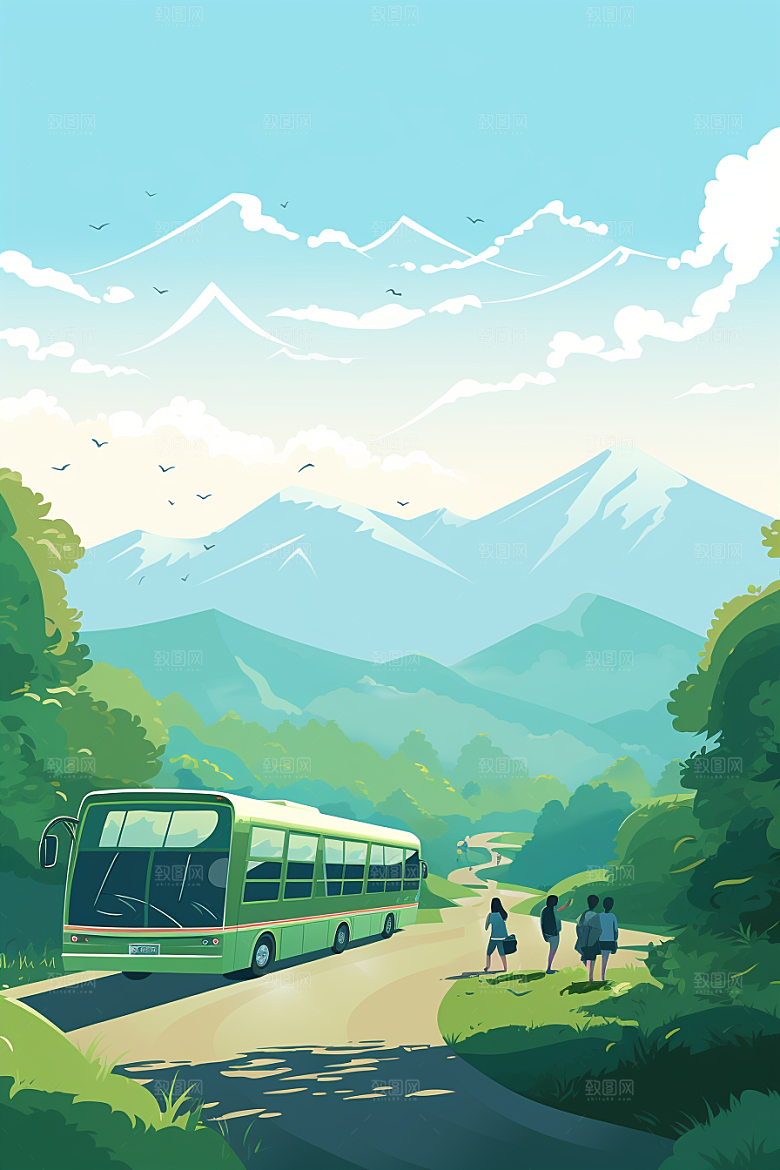 春游自然春天插画