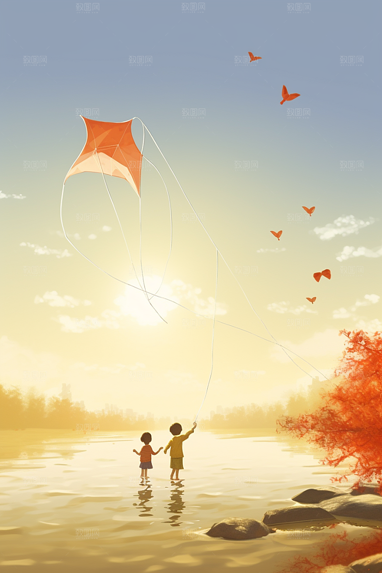春游旅行出行插画