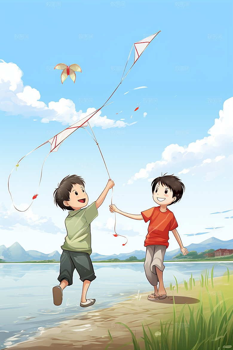 春游郊游旅行插画