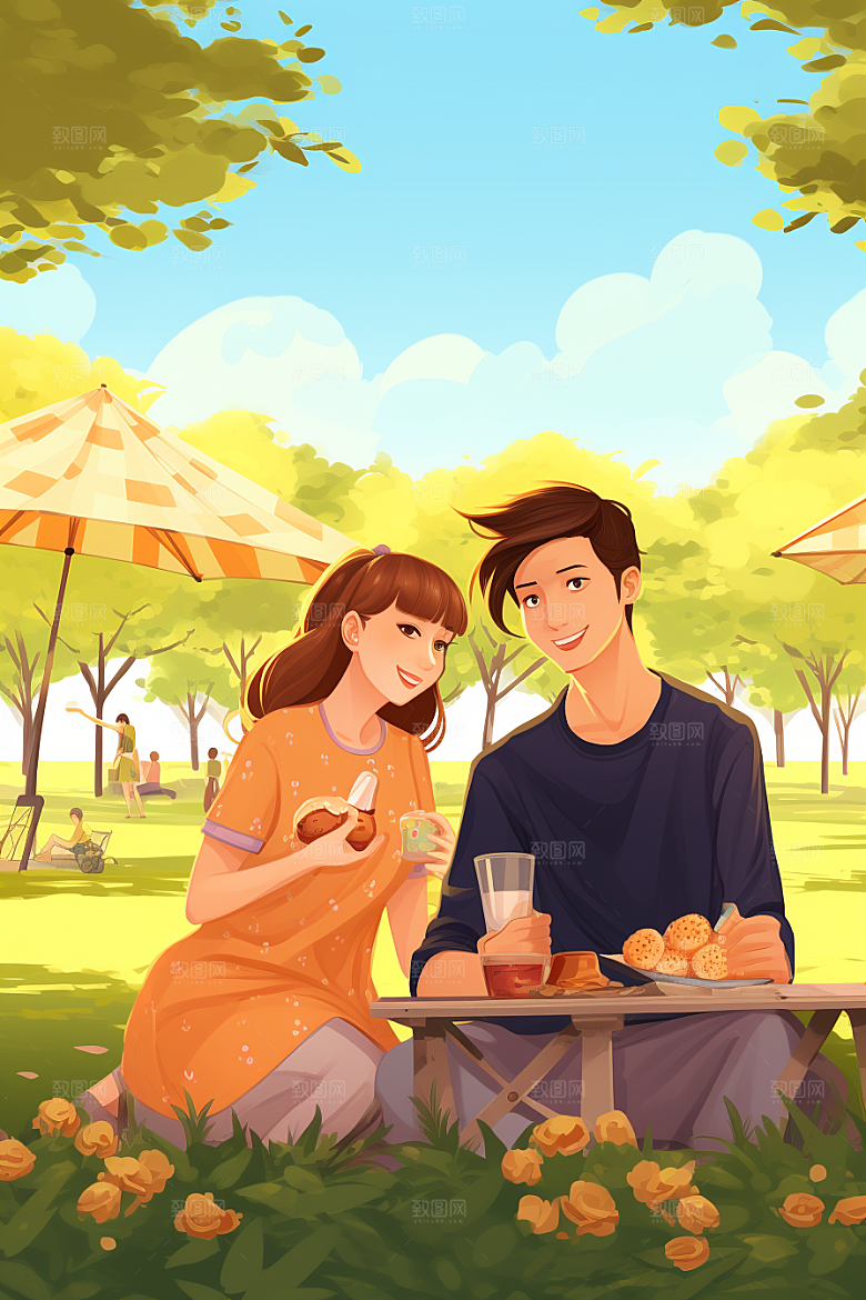 春游自然高清插画