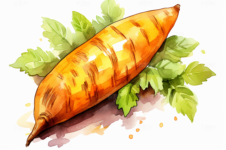 红薯食材碳水插画