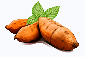 红薯番薯手绘插画