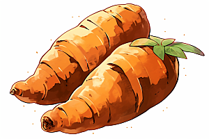 红薯食材番薯插画