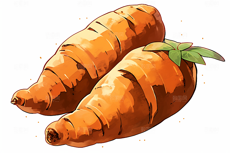 红薯食材番薯插画
