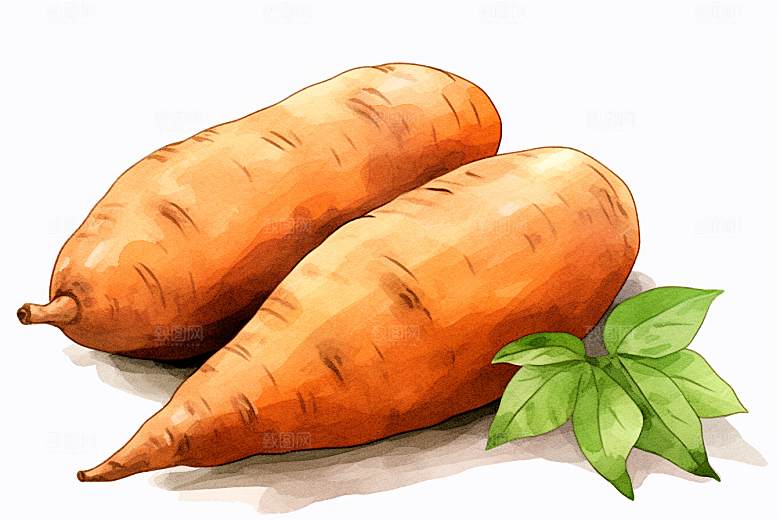 红薯地瓜食材插画