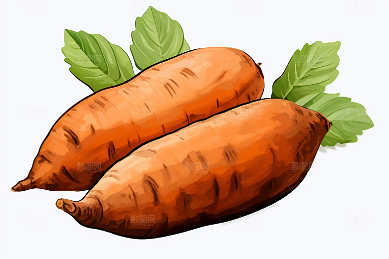 红薯食材地瓜插画