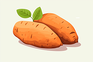 红薯干粮地瓜插画